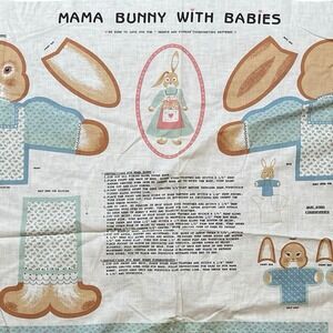 Vtg Mama Bunny Babies Fabric Cut N Sew Pattern Dolls Springs Industries 4988